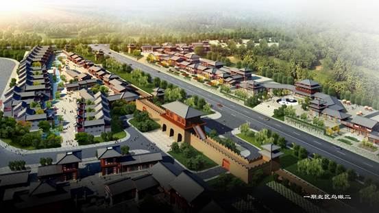 說明: C:3至道案例資料！函谷關(guān)文化園函谷關(guān)古鎮(zhèn)一期修規(guī)5.北區(qū)鳥瞰二.jpg